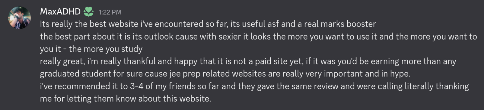 Discord testimonial 1