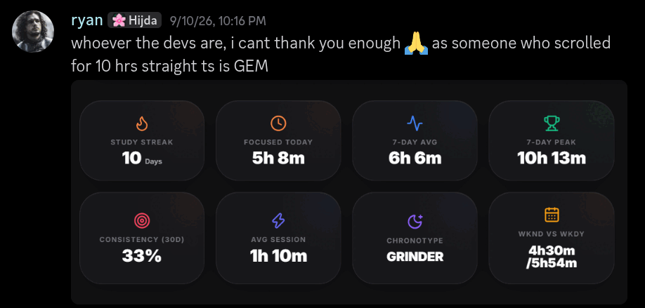 Discord testimonial from ryan